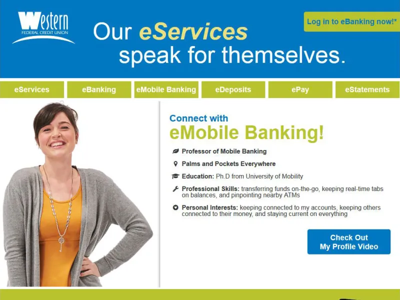 Screenshot of the phase 2 landing page featuring the Emobile character.